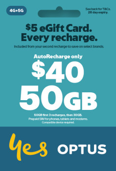 Optus 40 AutoRecharge Only Prepaid SIM Starter Kit