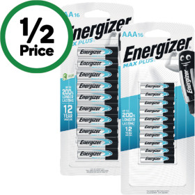 Energizer Max Plus Batteries AA or AAA Pk 16