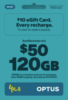 Optus 50 AutoRecharge only Prepaid SIM Starter Kit
