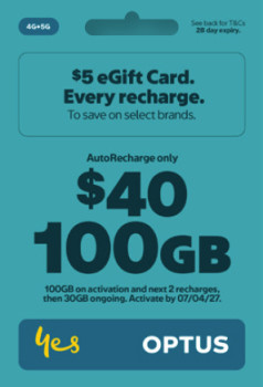 Optus 40 AutoRecharge Only Prepaid SIM Starter Kit